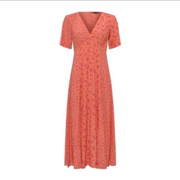 French Connection Bonita Draped V Neck Maxi Dress - Picture 1 of 13